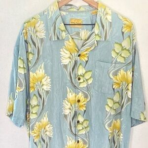Tommy Bahama Blue and Yellow Floral Shirt